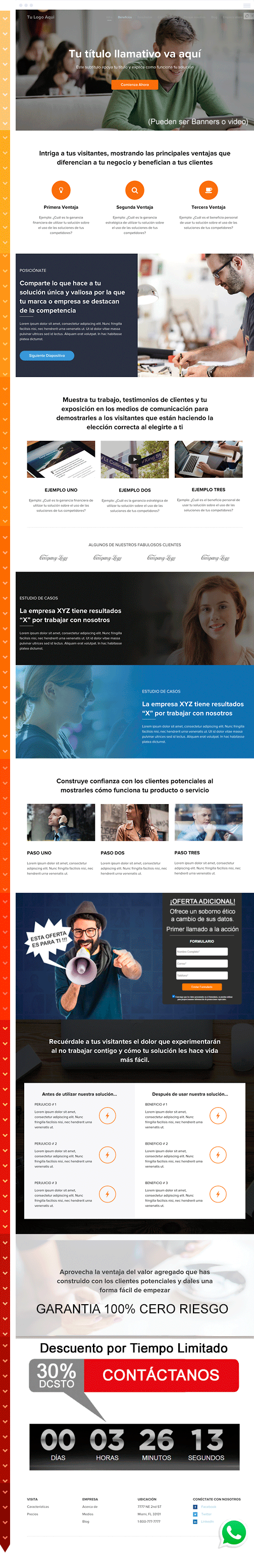 secciones landing page