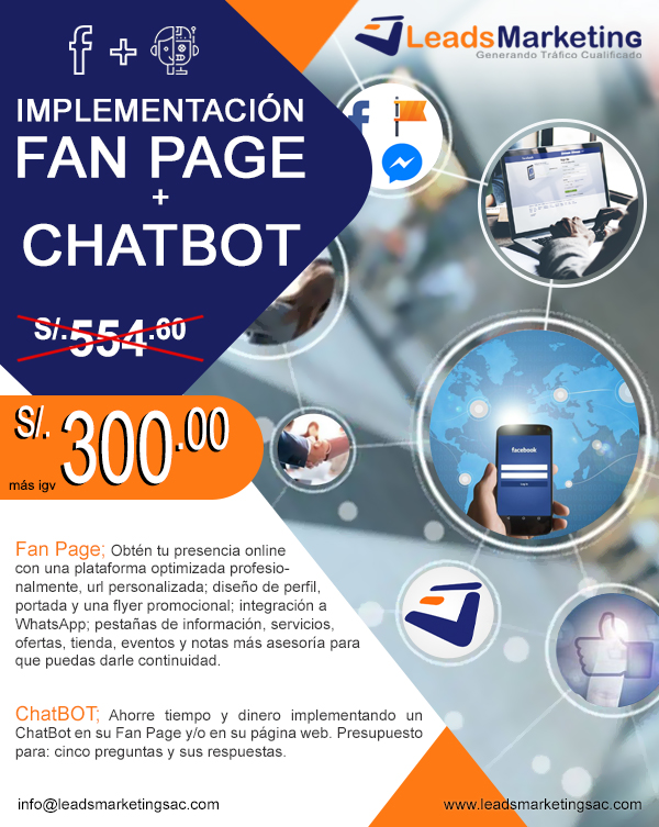 Desarrollo de Fan Page + ChatBot